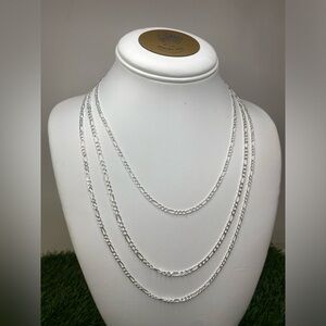 Unisex 925 Silver Fígaro Chain
